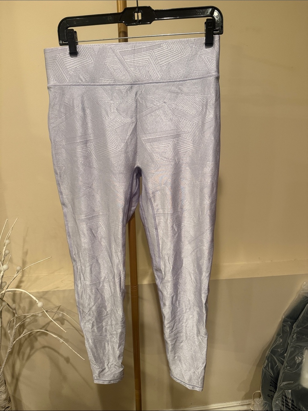 High-Rise Lavender Textured Leggings